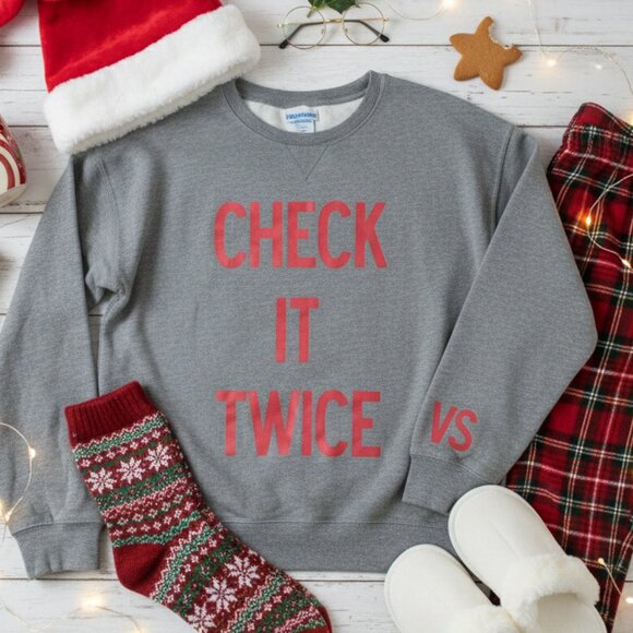 Victoria's Secret Tops - Victoria's Secret "Check It Twice" Graphic Pullover